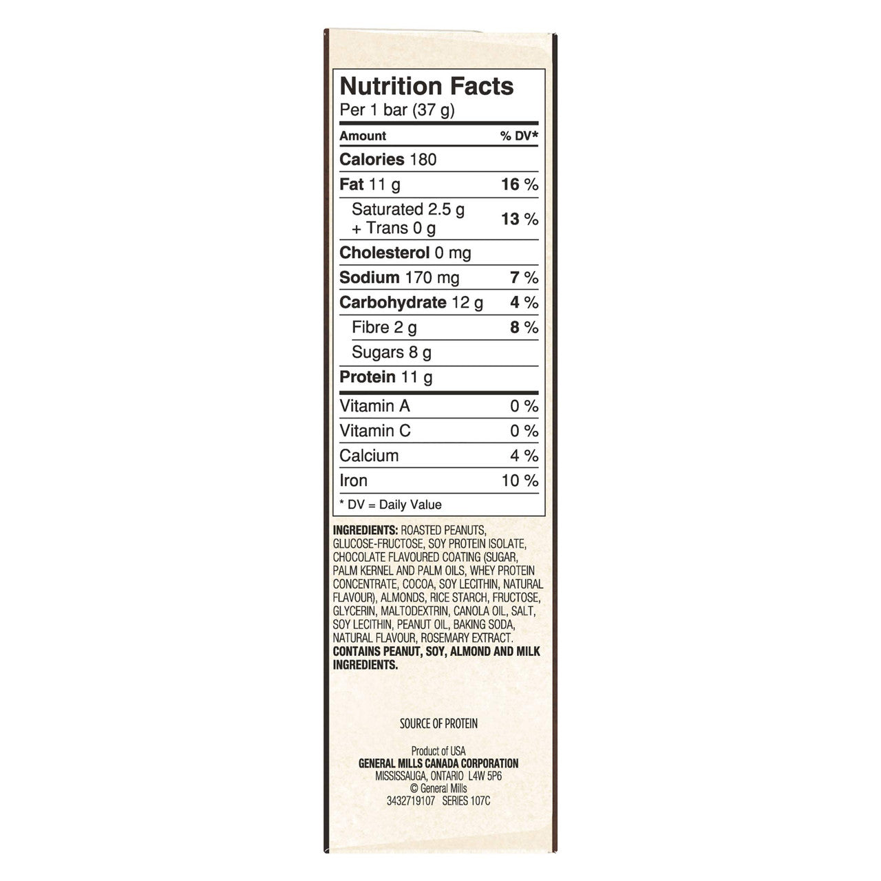 Nature Valley Protein Peanut Almond & Dark Chocolate Flavour, 4ct, 148g/5.2 oz.