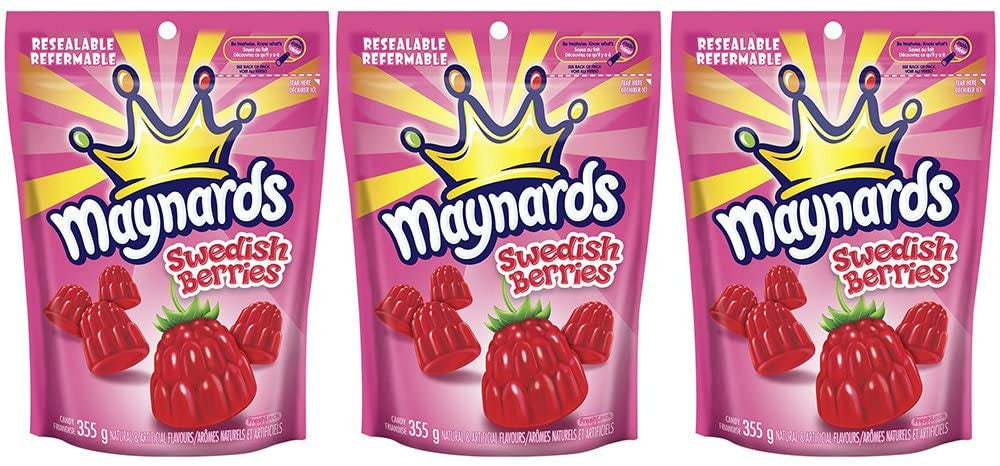 Maynards Swedish Berries Candy, 355g/12.5 oz. (3 Pack) {Imported from Canada}
