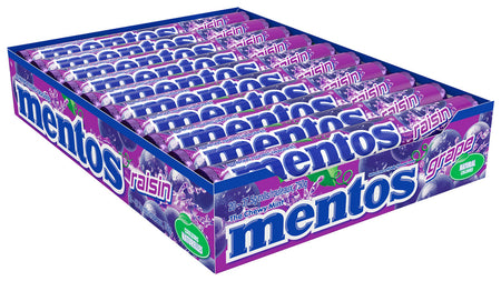 MENTOS Grape Chewy Mints, 20 rolls x 37.5g/1.3oz.(Per Roll), {Imported from Canada}