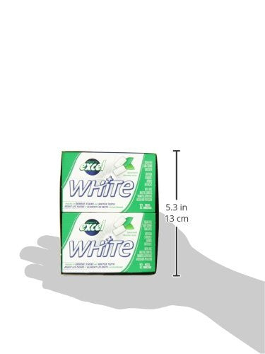 Excel White Sugar-Free Gum, Spearmint, 12 Count {Imported from Canada}