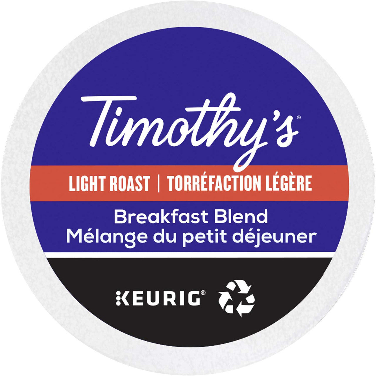 Keurig Timothy's Breakfast Light Blend Recyclable K-Cup pods, 12 Count {Imported from Canada}