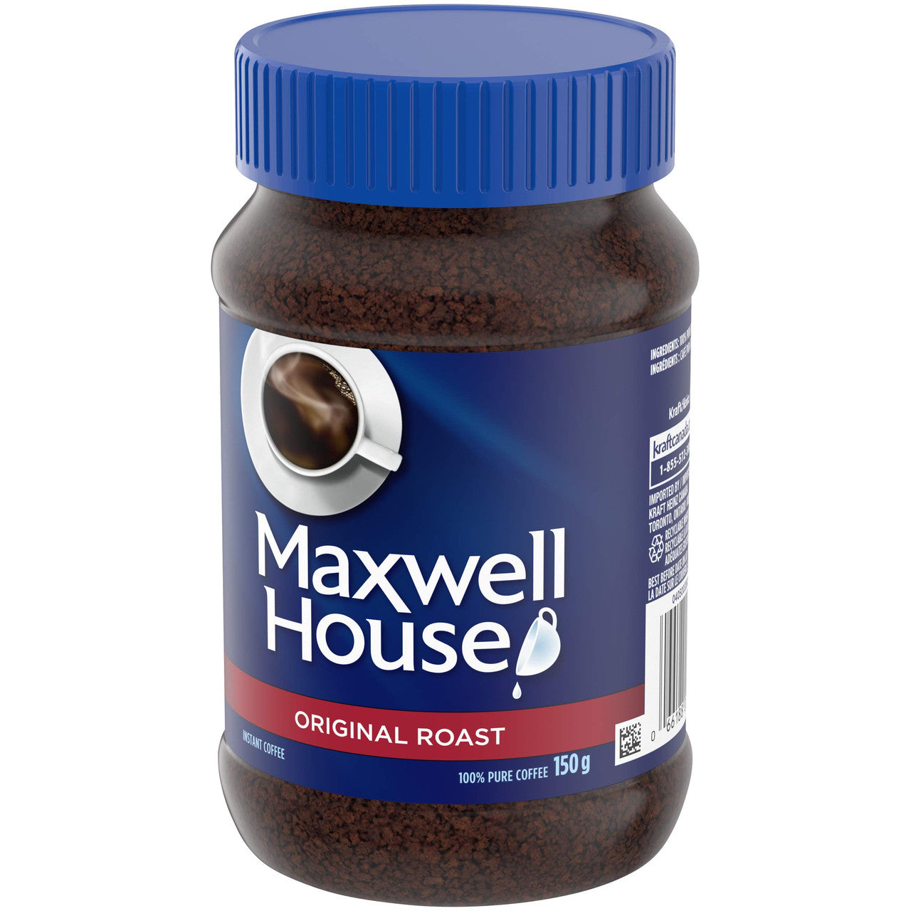 Maxwell House Original Roast Instant Coffee, 150g/5.3 oz., (Pack of 12) {Imported from Canada}