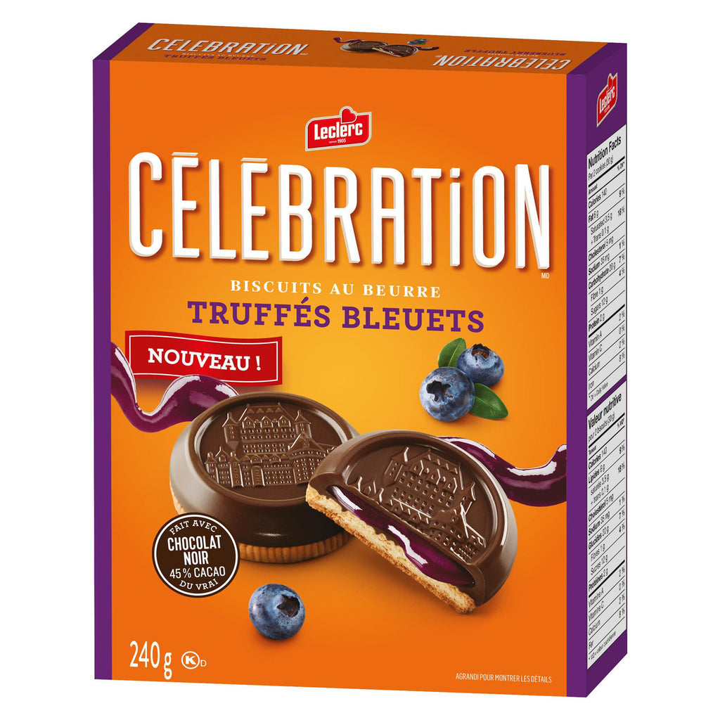 Leclerc Celebration Blueberry Truffle Cookies, 240g/8.5 oz. Box {Imported from Canada}