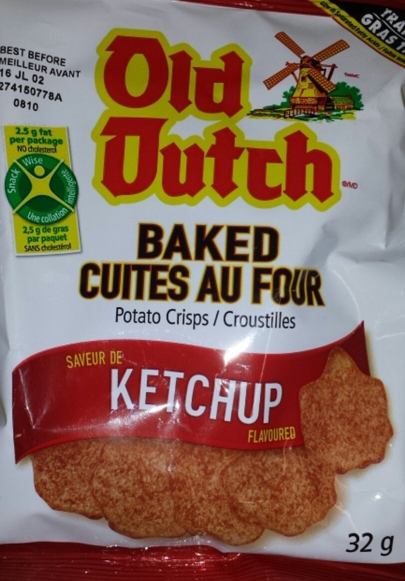 Old Dutch Baked Potato Chips, Ketchup, 32g/1.13 oz., {Imported from Canada}