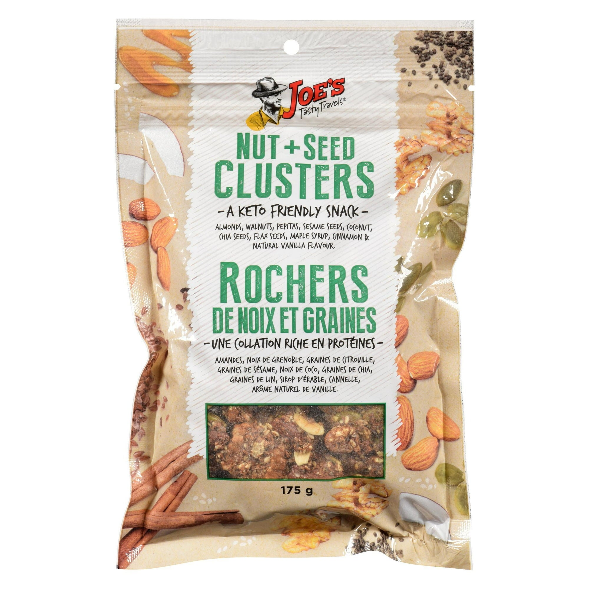 Joe's Tasty Travels Keto Friendly Clusters, 175g/6 oz. Bag {Imported from Canada}