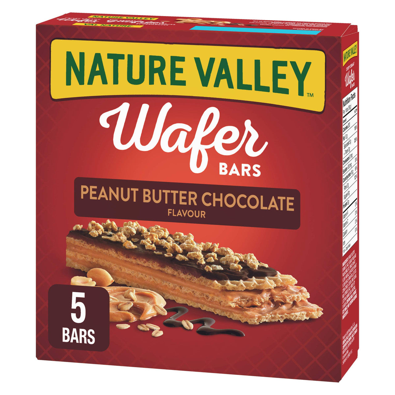NATURE VALLEY Crispy Creamy Wafer Bars, Peanut Butter Chocolate, 5 Count per box, 184g/6.5 oz., {Imported from Canada}