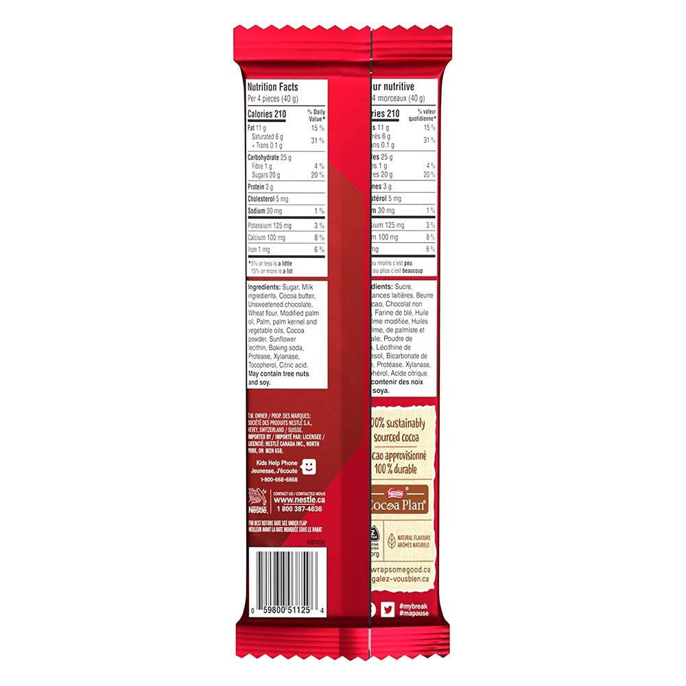 NESTLE Kitkat Classic Wafer Bar, 120g/4.2oz, 2-Pack {Imported from Canada}