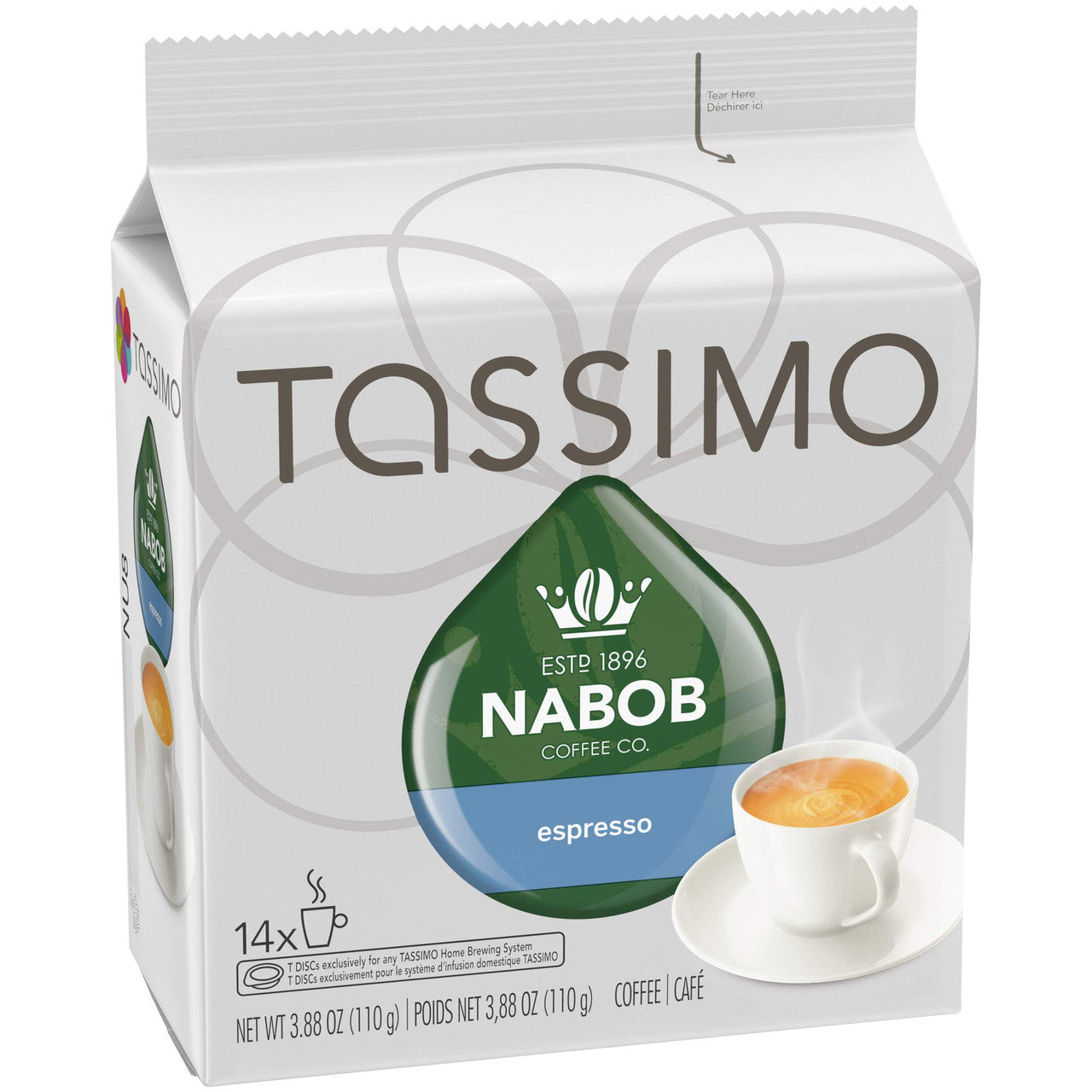 Tassimo Nabob Coffee Espresso, 70 T-Discs (5 Boxes of 14 T-Discs) {Imported from Canada}