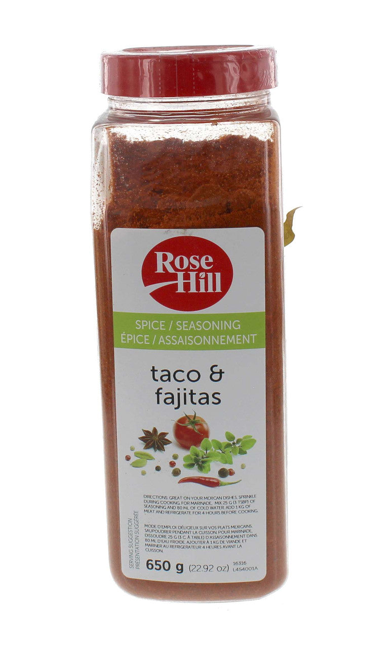 Rose Hill Taco & Fajita Spice, 650g/1.4lbs., {Imported from Canada}
