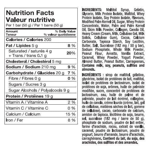 Pure Protein,Gluten Free, Snack Bars, Chocolate Salted Caramel, 50g/1.8oz., 12ct, {Imported from Canada}