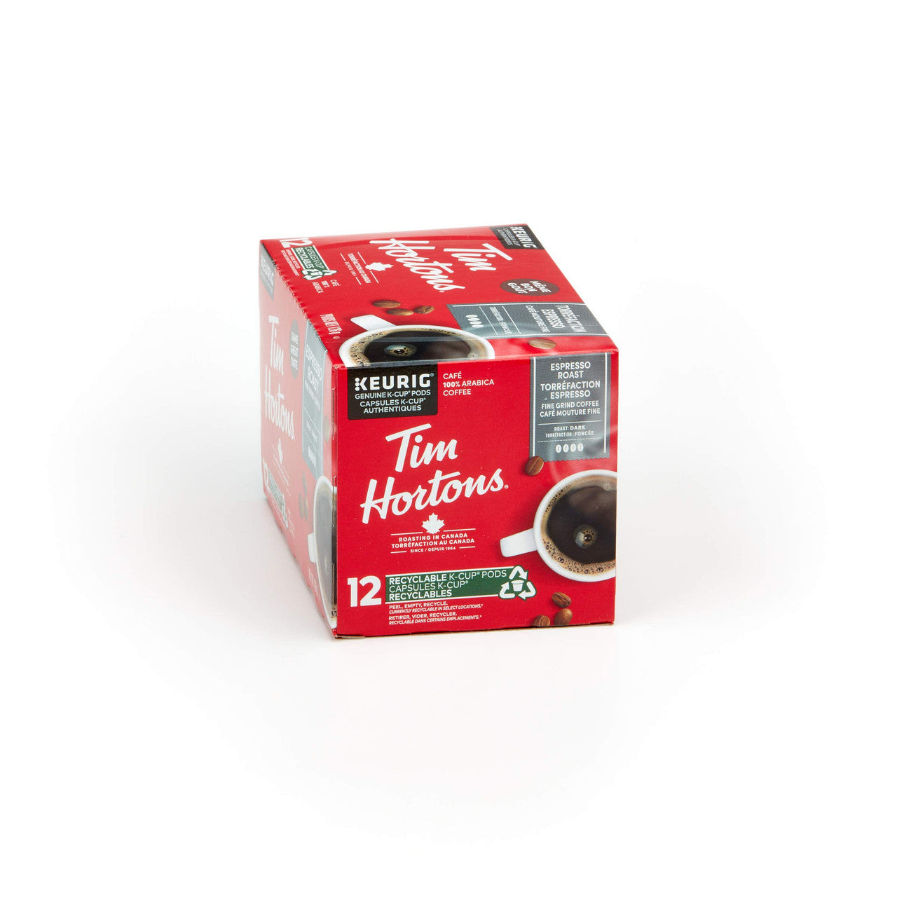 Tim Hortons Espresso Coffee, Single Serve Keurig K-Cup Pods, Dark Roast, 12ct Pack {Imported from Canada}
