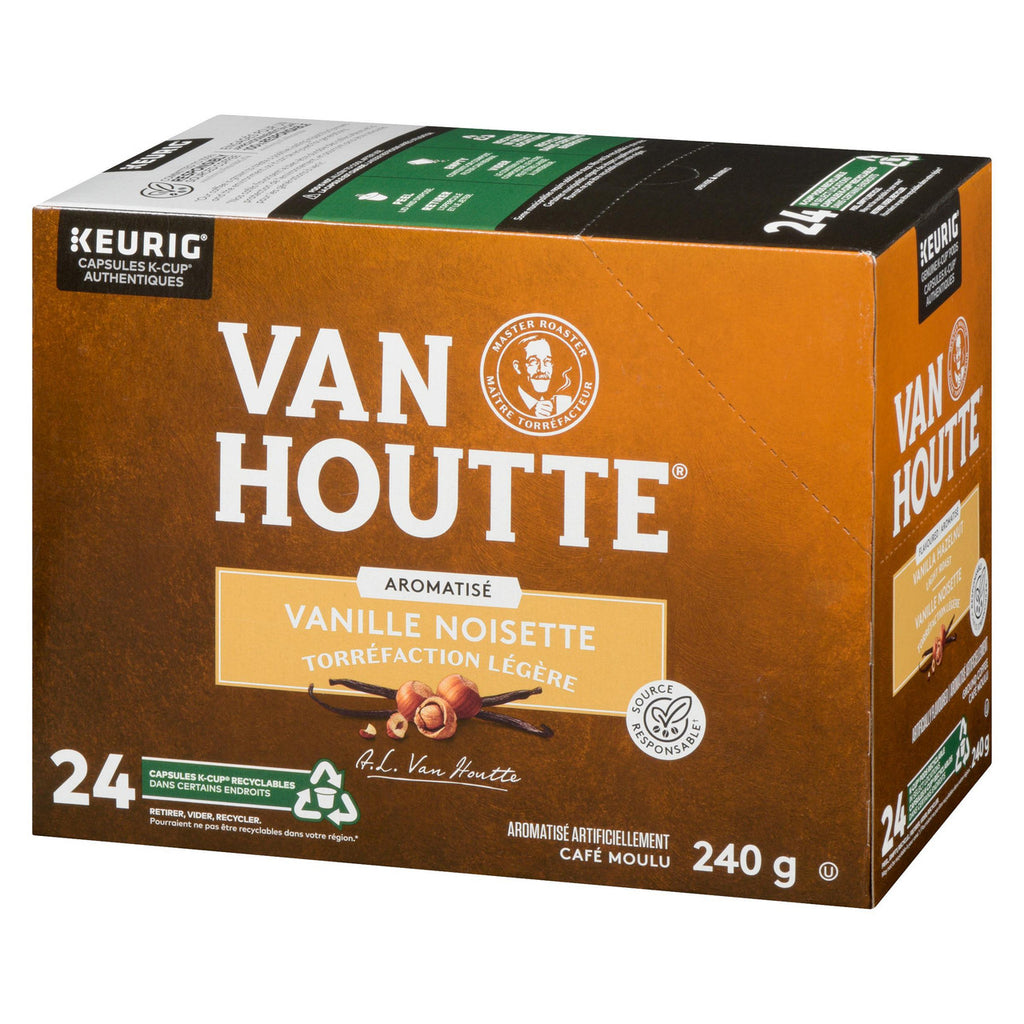 Van Houtte Vanilla Hazelnut Coffee, Light Roast, 24 K-cups {Imported from Canada}