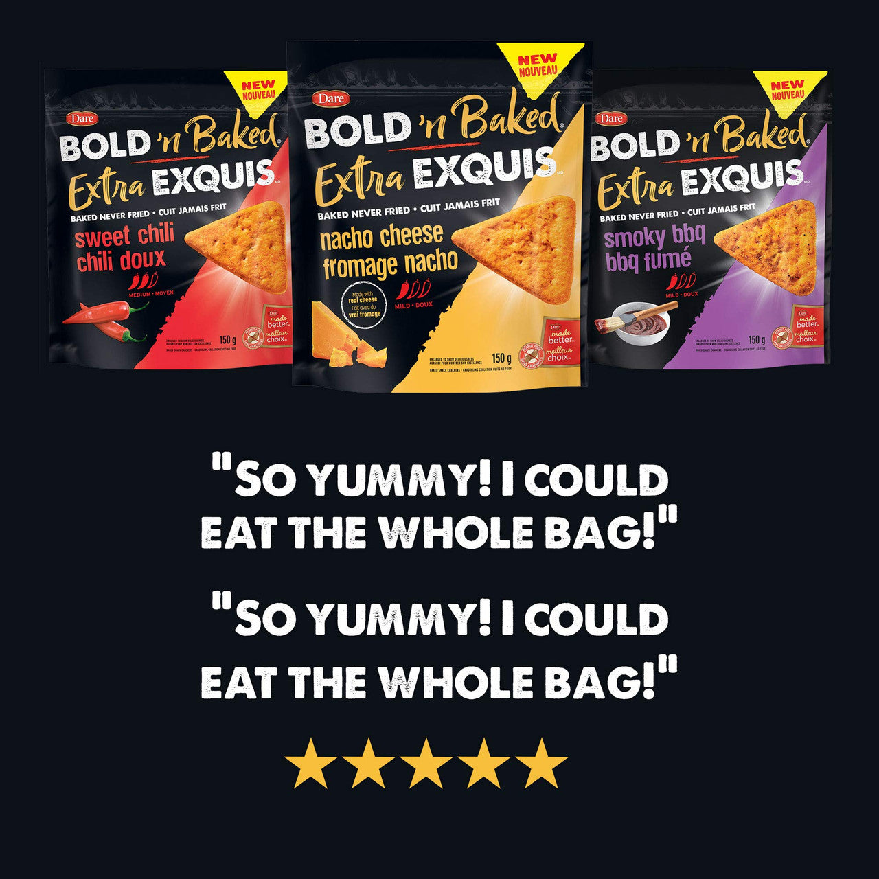 Dare Bold 'n Baked Sweet Chili Crackers, 150g/5.3 oz., {Imported from Canada}