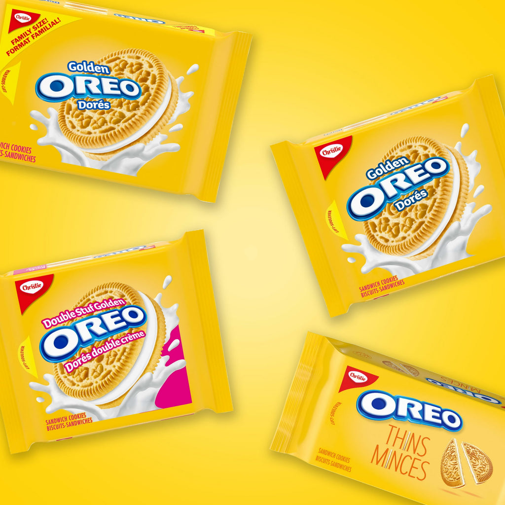 Oreo Double Stuf Golden Sandwich Cookies and other golden Oreos.