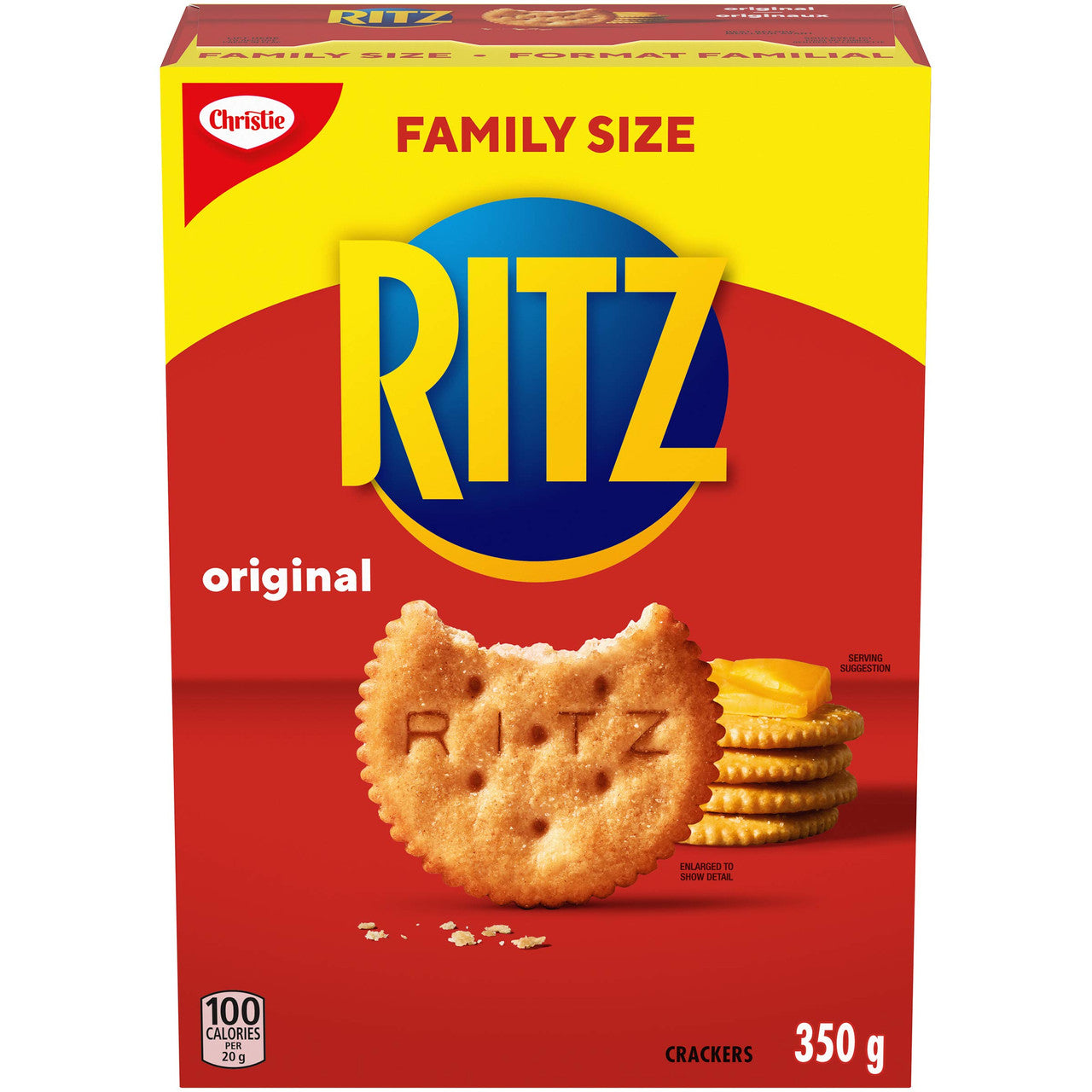 Ritz Crackers Original Snacks, Family Size, 350g/12.3 oz., Box, (12 Pack) {Imported from Canada}