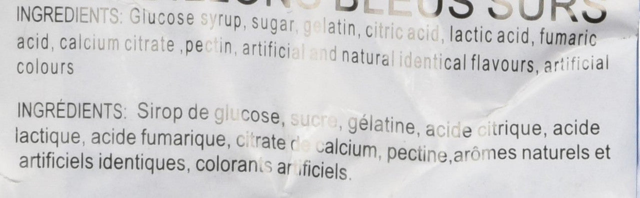 Huer Small Swirls-Sour Blue Raspberry Gummy Candy 1kg/2.2lb Bag {Imported from Canada}