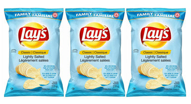 Lay's Wavy Lightly Salted Potato Chips, 235g/8.3 oz., 3-Pack {Imported from Canada}