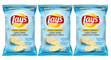 Lay's Wavy Lightly Salted Potato Chips, 235g/8.3 oz., 3-Pack {Imported from Canada}