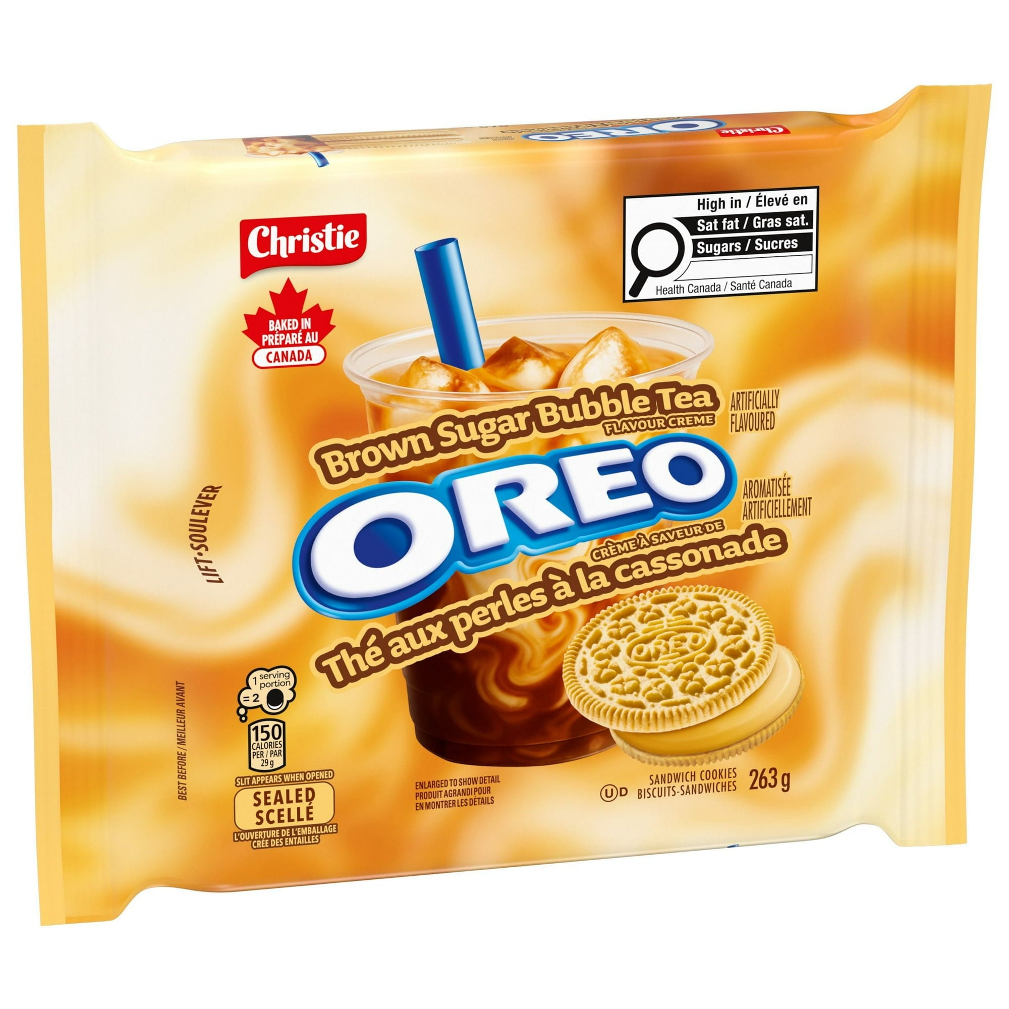 OREO Brown Sugar Bubble Tea flavor packaging with Christie logo