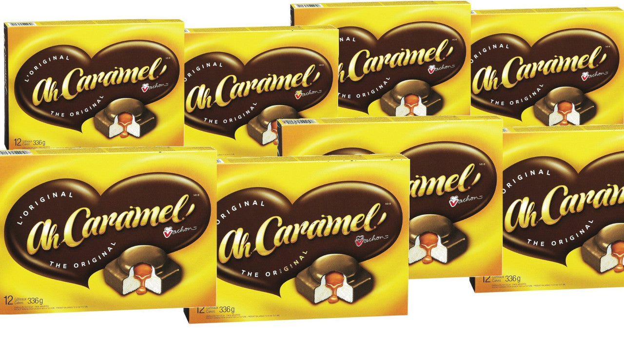 Vachon Ah Caramel Cakes, 336g/11.6 oz. Each (8 Box) 12 Cakes  {Imported from Canada}