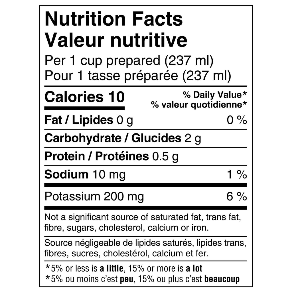Starbucks Iced Coffee Vanilla, nutrition facts label