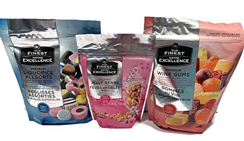 Our Finest Wine Gum (400g), Jelly Beans (300g) & Liquorice Allsorts 400g) Combo Pack, {Imported from Canada}