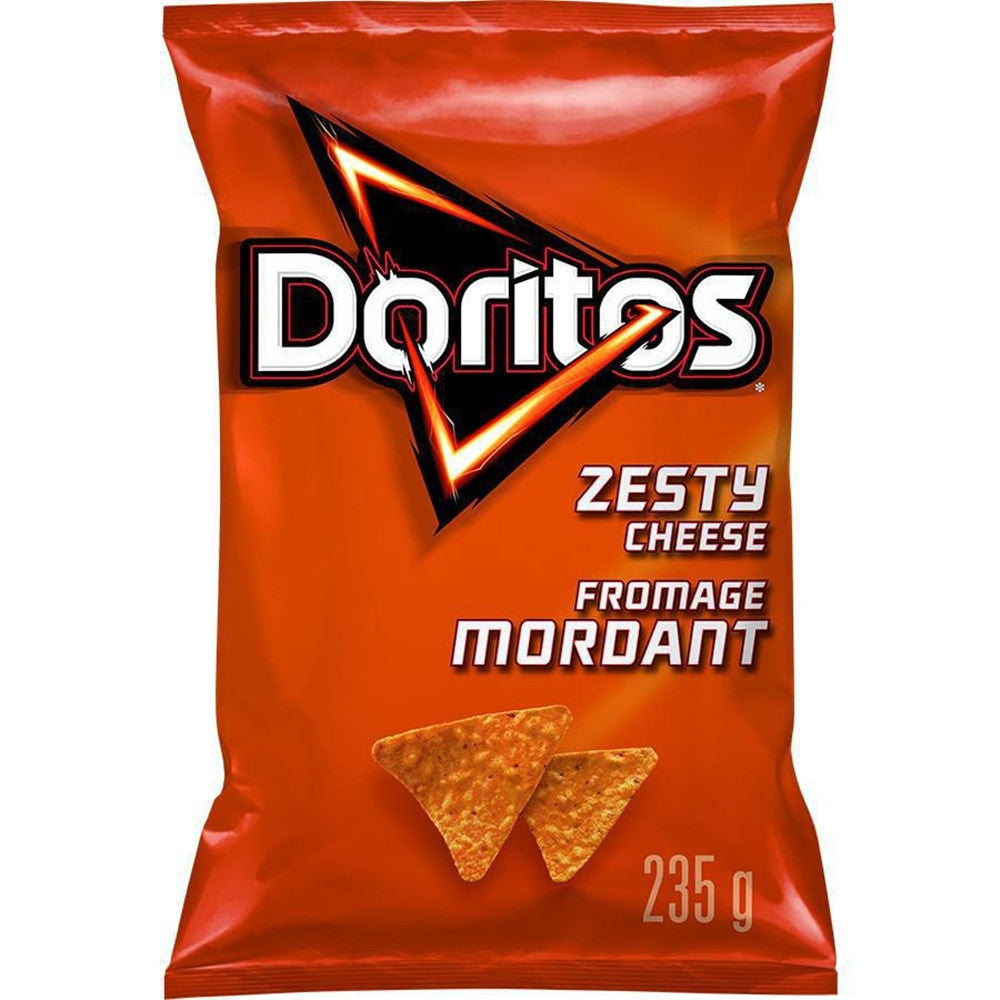 Doritos Zesty Cheese Tortilla Chips, 235g/8.3 oz., Bag, {Imported from Canada}