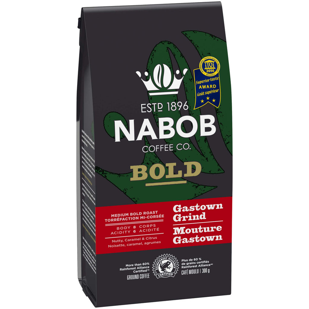 Nabob Bold Gastown Grind Ground Coffee, 300g/10.6 oz. (Pack of 6) {Imported from Canada}