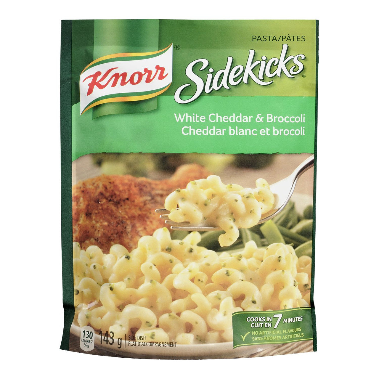 Knorr Sidekicks, White Cheddar & Broccoli, Pasta Side Dish, 143g/5oz., (2 pack) {Imported from Canada}