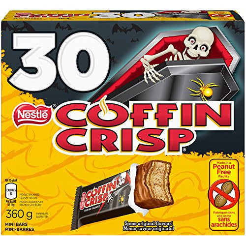 Nestle Halloween Coffin Crisp Coffee Crisp 30x12g Snack Size Bars - {Imported From Canada}