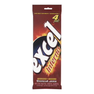 Excel Sugar-Free Gum, Cinnamon Inferno, 4-Pack {Imported from Canada}