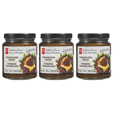 President's Choice Caramelized Onion Topping, 245ml/8.5 fl.oz, (Pack of 3) {Imported from Canada}