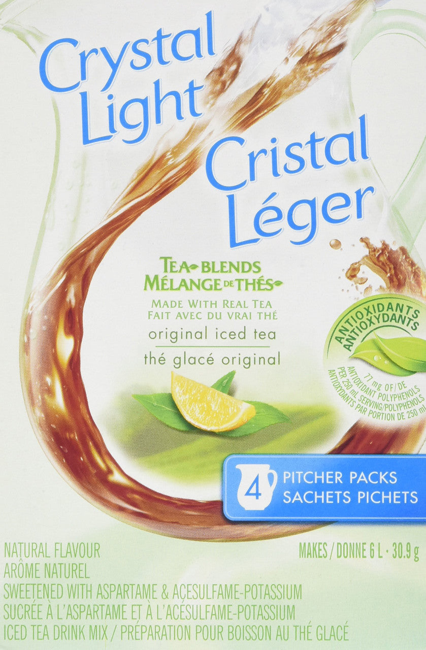 CRYSTAL LIGHT Iced Tea, 30.9g, makes 6 Liters - {Imported from Canada}