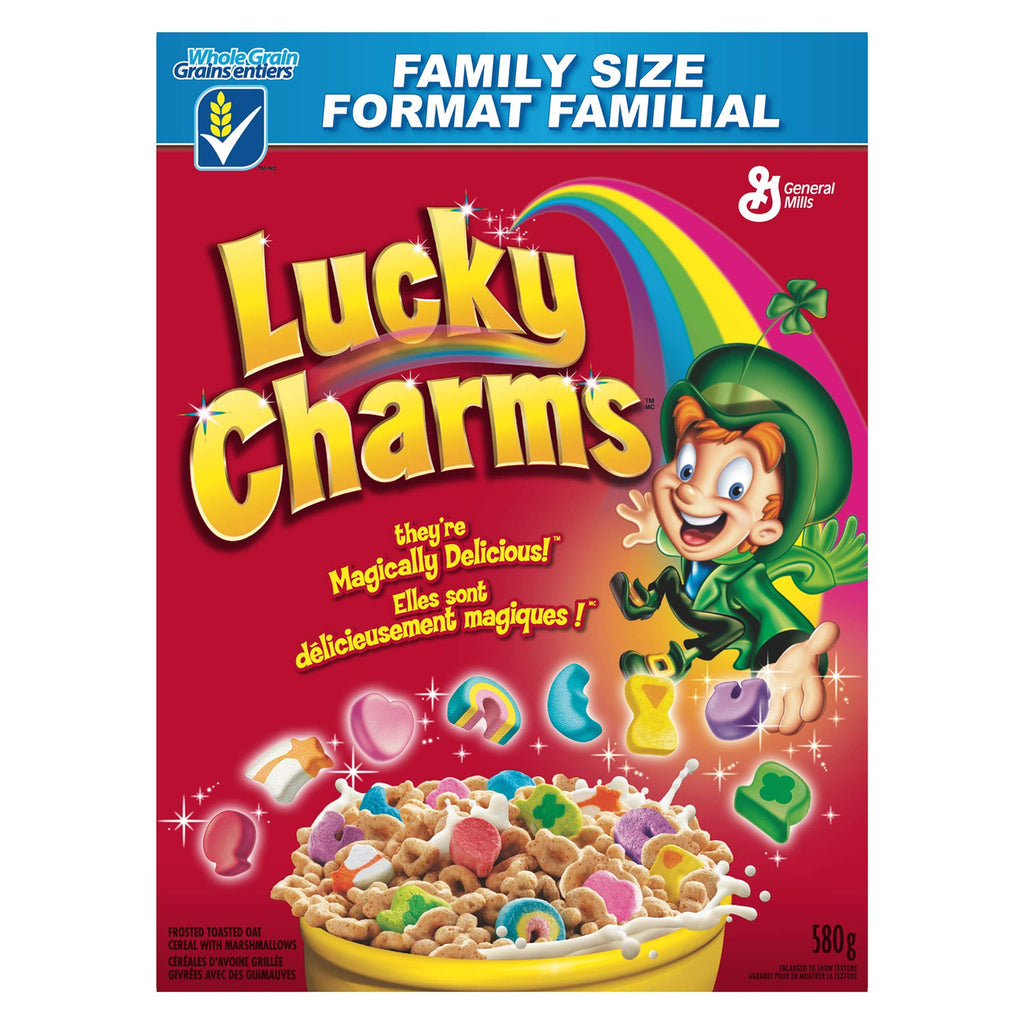 Lucky Charms Breakfast Cereal, 580g/20.45oz {Imported from Canada}