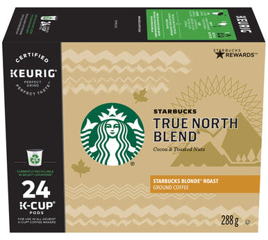 Starbucks True North Blend K-Cup PODS 24ct, (Imported from Canada)