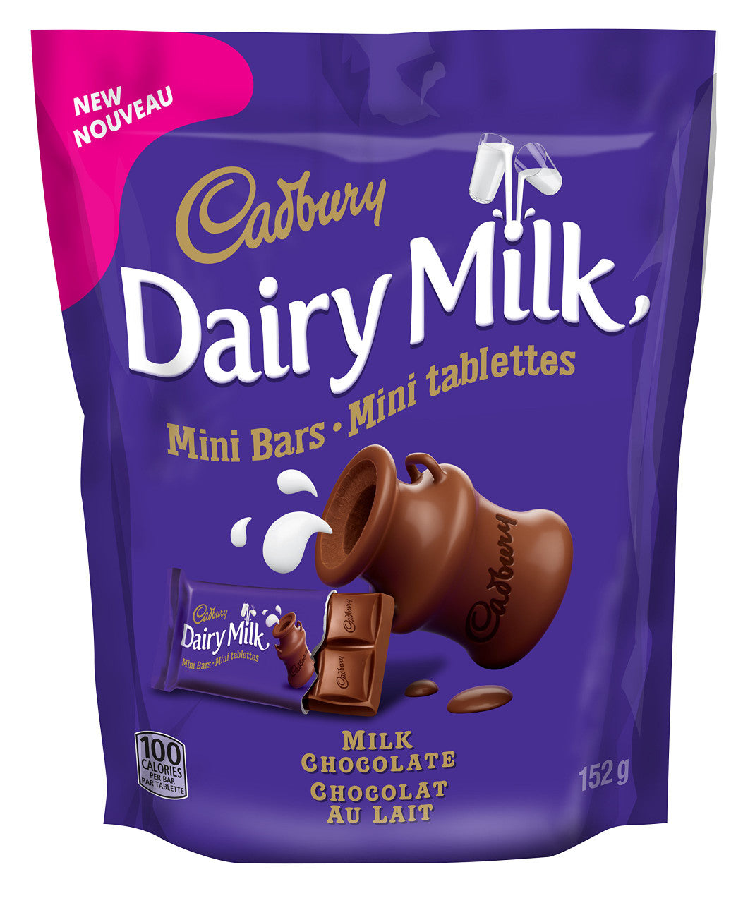 Cadbury Dairy Milk, Milk Chocolate Minis, 152g/5.4oz Bag, (Imported from Canada)
