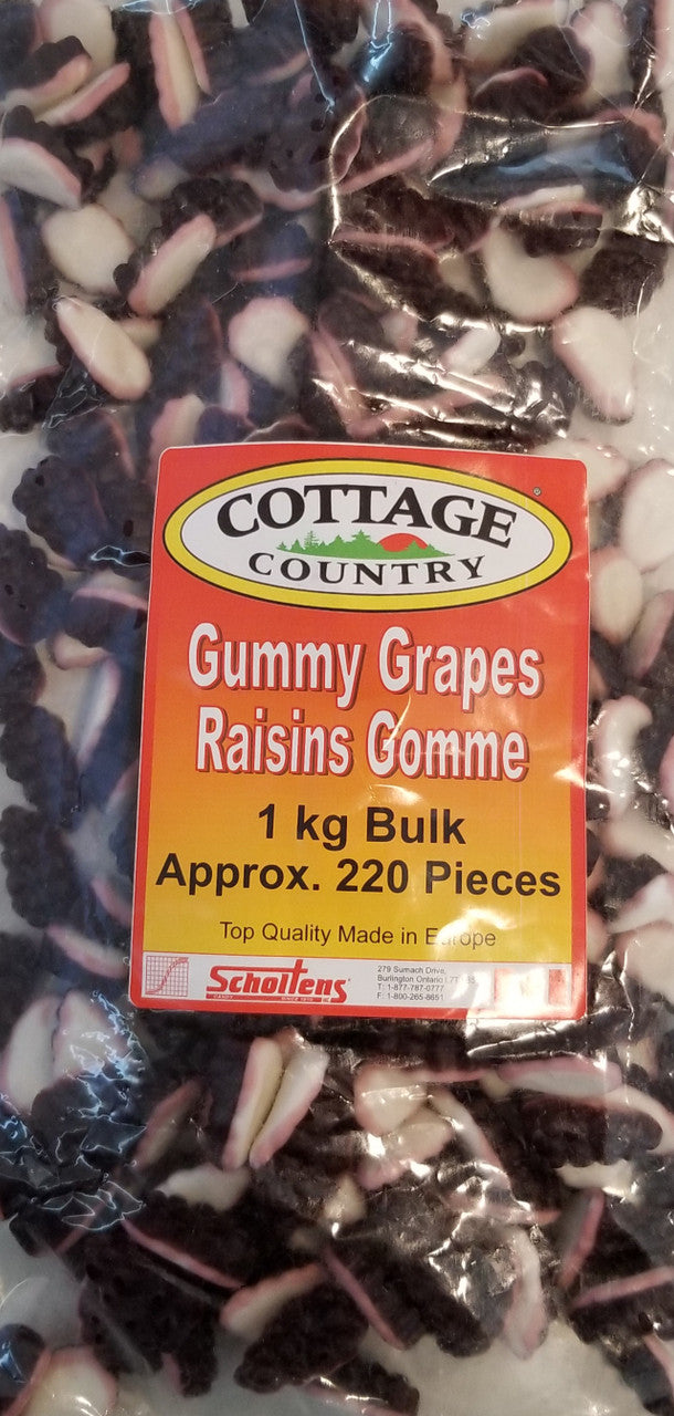 Cottage Country, Gummy Grapes, Gummy Candy, 1kg/2.2 lbs., Bag, {Imported from Canada}