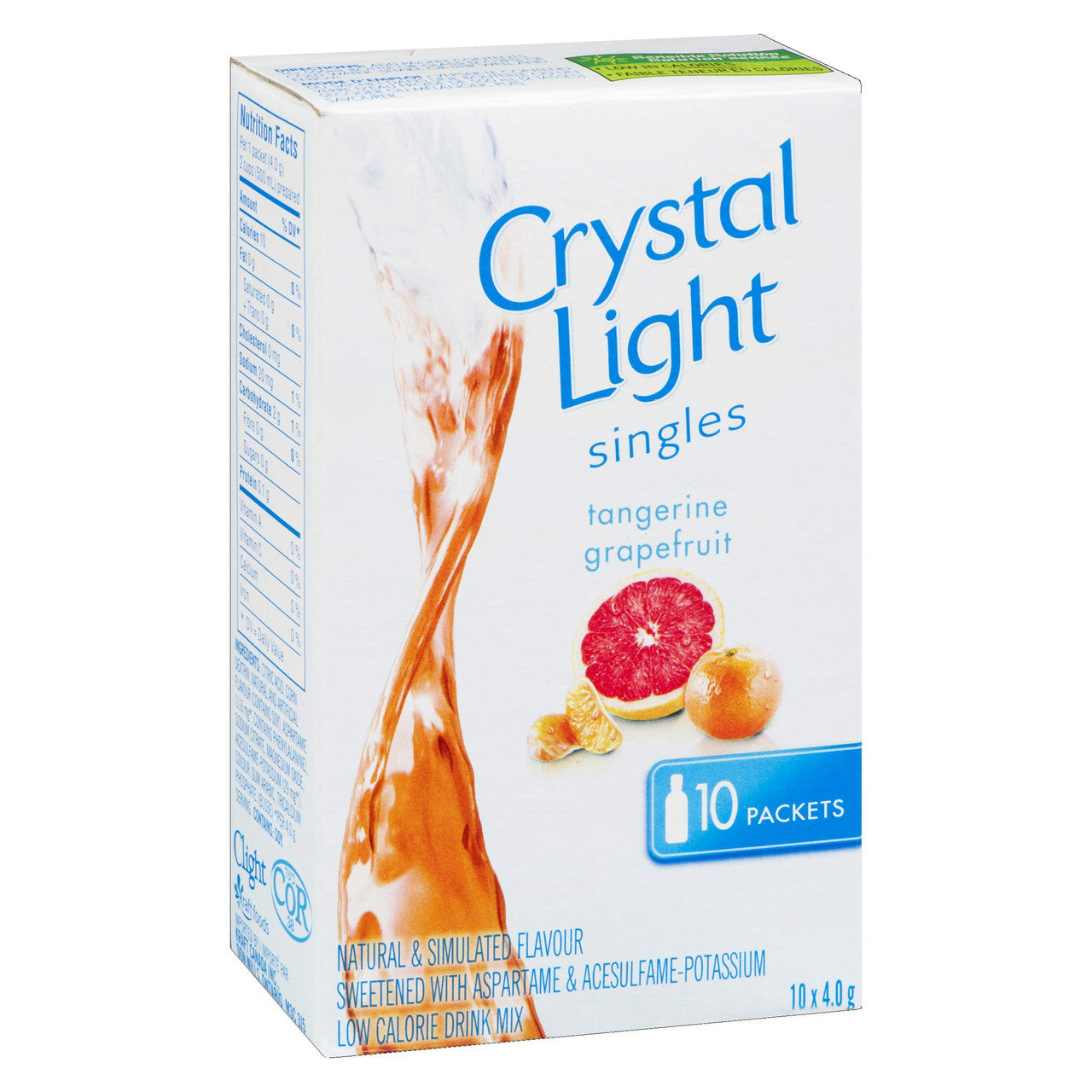 Crystal Light Singles, Tangerine Grapefruit, 120 Packets (12 Boxes of 10 Packets) {Imported from Canada}