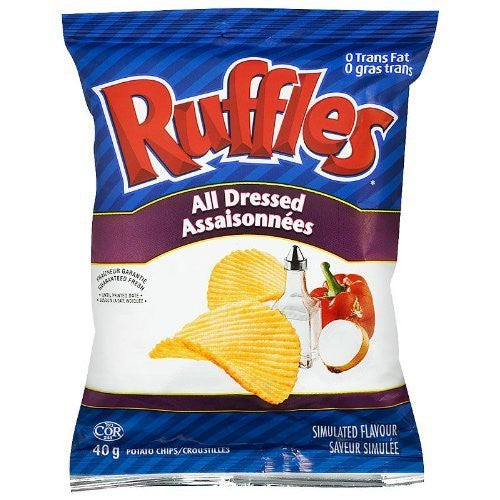 Lay's Ruffles Potato Chips, All Dressed, 40g/1.4oz {Imported from Canada}
