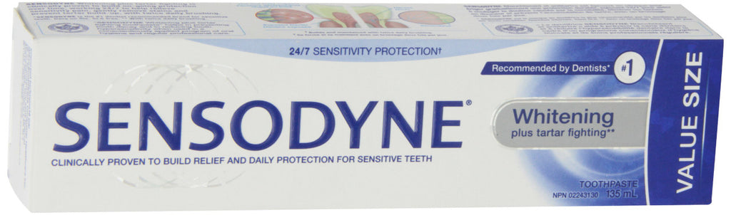 Sensodyne Whitening & Tartar Daily Sensitivity Toothpaste VALUE size 135ml, Imported from Canada}