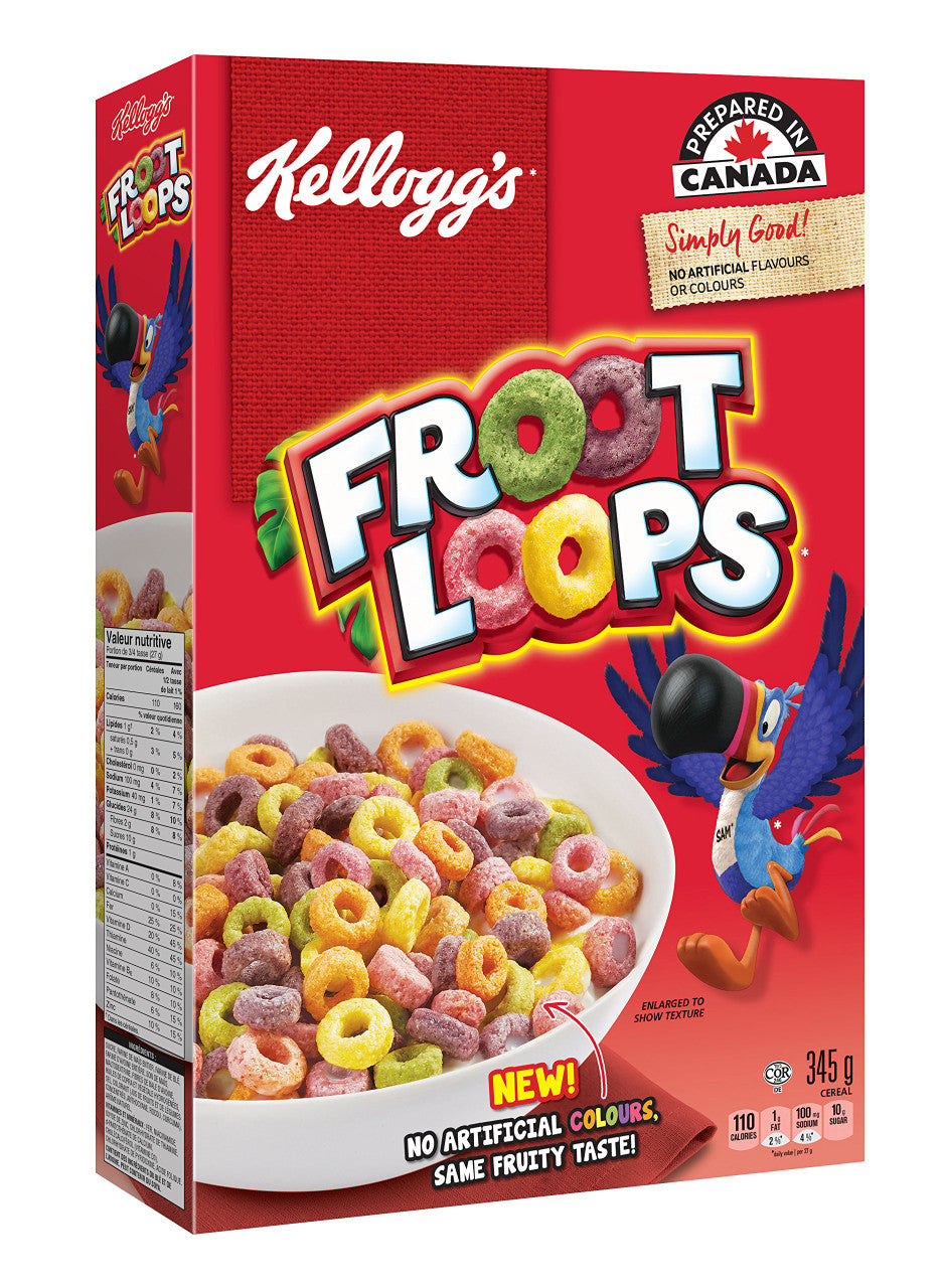 Kellogg's Froot Loops Cereal, 345g/12.2oz., {Imported from Canada}