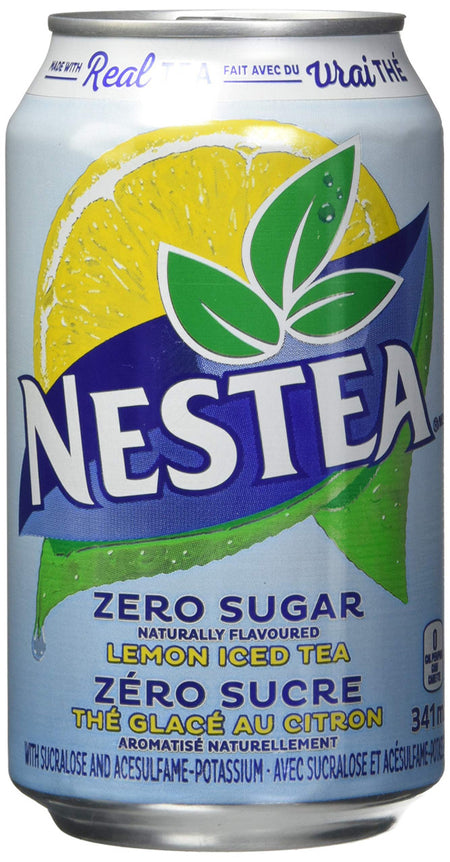 Nestea Zero Iced Tea Soft Drinks, 341mL/11.5oz., cans, 12ct, {Imported from Canada}