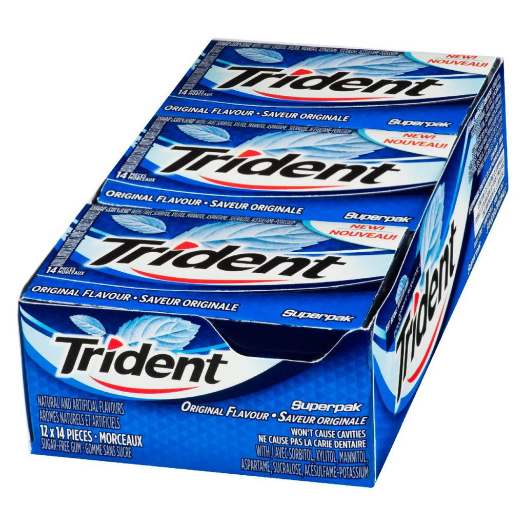 Trident Original Chewing Gum, 12 Pack (14 Pieces Each) {Imported from Canada}