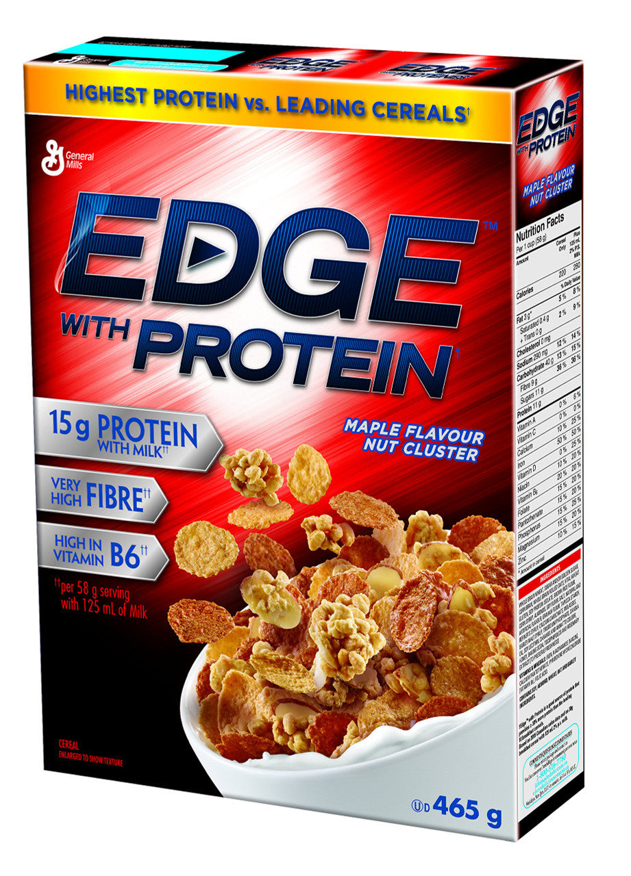 General Mills Edge Protein Maple Flavour Nut Cluster Cereal, 465g/16.4oz., (Imported from Canada)