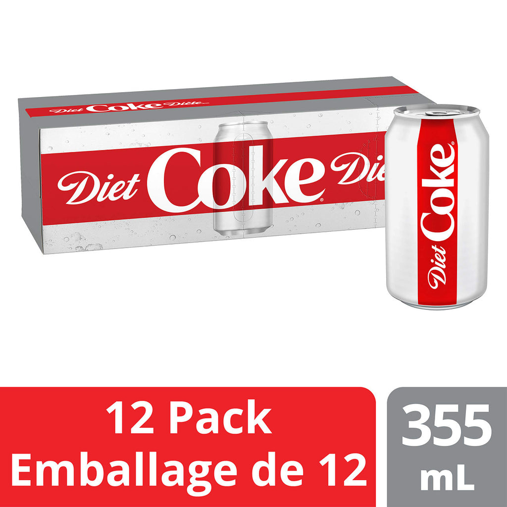 Diet Coke, 355ml/12 fl. oz.,, Pack of 12, {Imported from Canada}