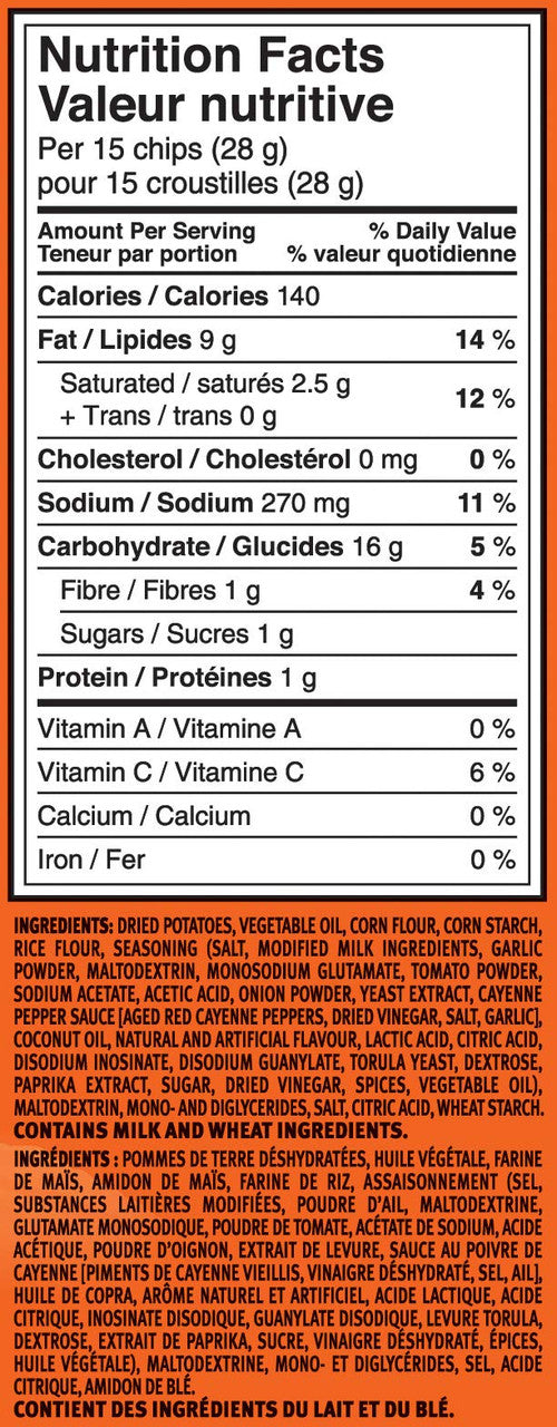 Pringles Buffalo Ranch Potato Chips, 156g/5.5oz, (Pack of 14),{Imported from Canada}