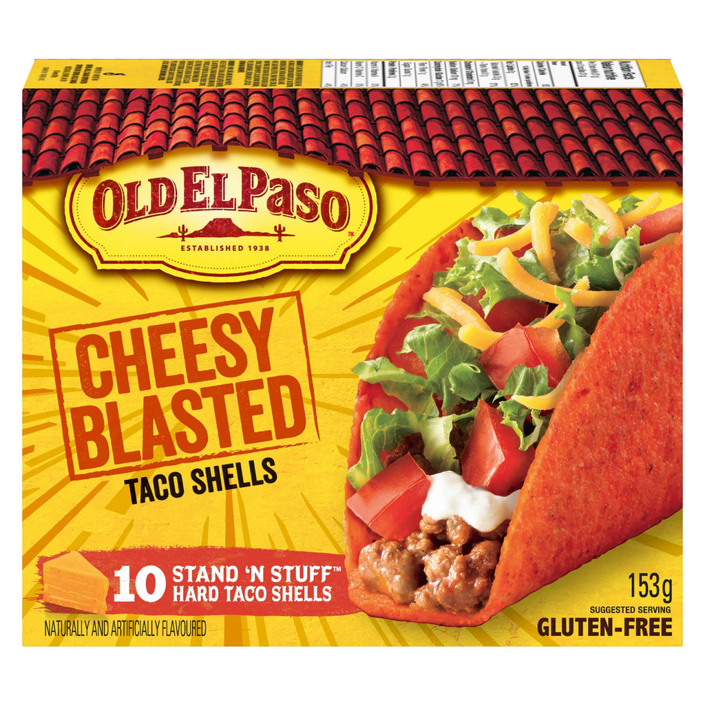 Old El Paso Gluten Free Cheesy Blasted Taco Shells 153g/5.4oz {Imported from Canada}