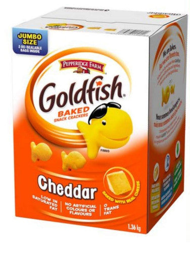 Pepperidge Farm Cheddar Goldfish Crackers, 1.64 kg/3.6 lb. Box, {Imported from Canada}