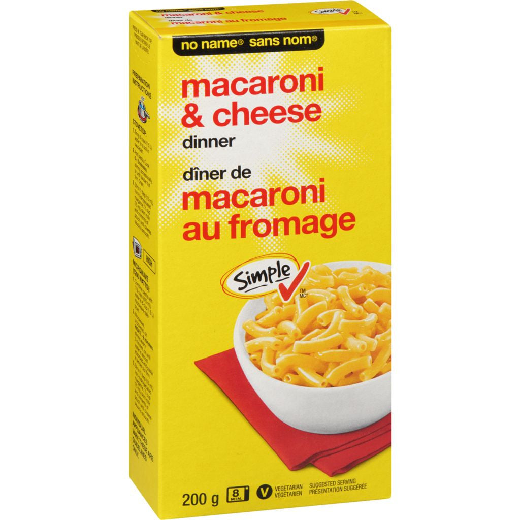 NO NAME Macaroni & Cheese Dinner 200g/7.1 oz. Box, {Imported from Canada}