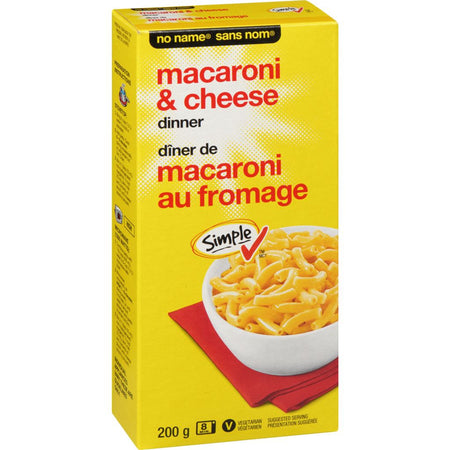 NO NAME Macaroni & Cheese Dinner 200g/7.1 oz. Box, {Imported from Canada}